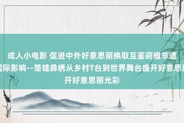 成人小电影 促进中外好意思丽换取互鉴　莳植非遗文化国际影响--楚雄彝绣从乡村T台到世界舞台盛开好意思丽光彩