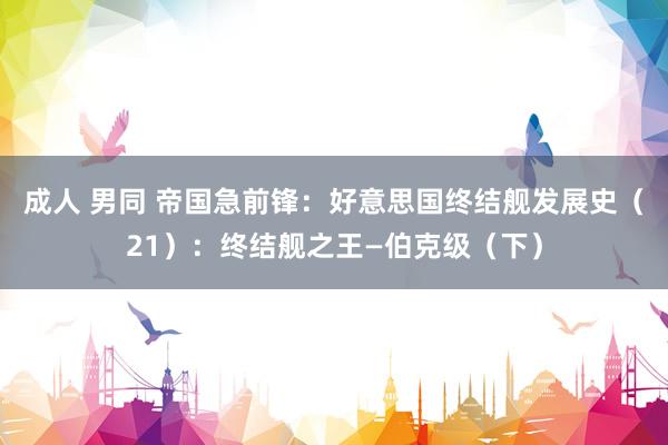 成人 男同 帝国急前锋：好意思国终结舰发展史（21）：终结舰之王—伯克级（下）