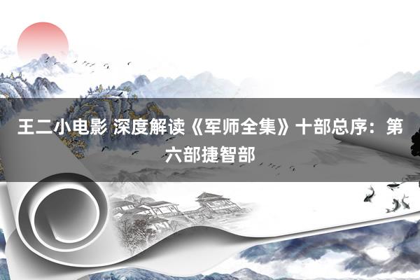 王二小电影 深度解读《军师全集》十部总序：第六部捷智部